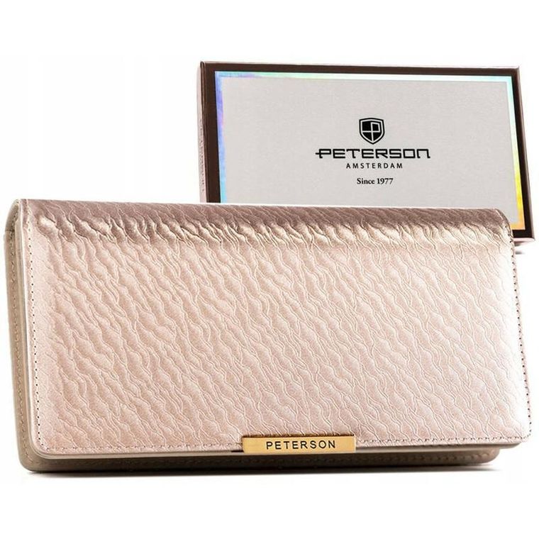 Portfel, beżowy, skóra ekologiczna, Peterson