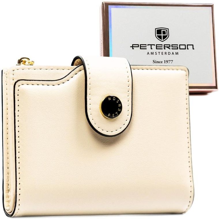 Portfel, beżowy, skóra ekologiczna, Peterson