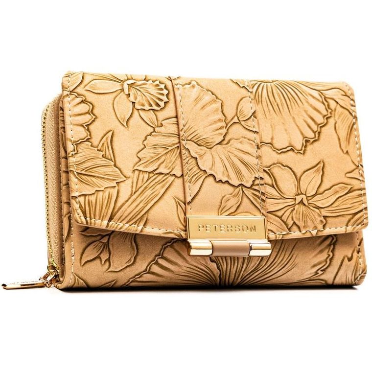 Portfel, beżowy, skóra ekologiczna, Peterson