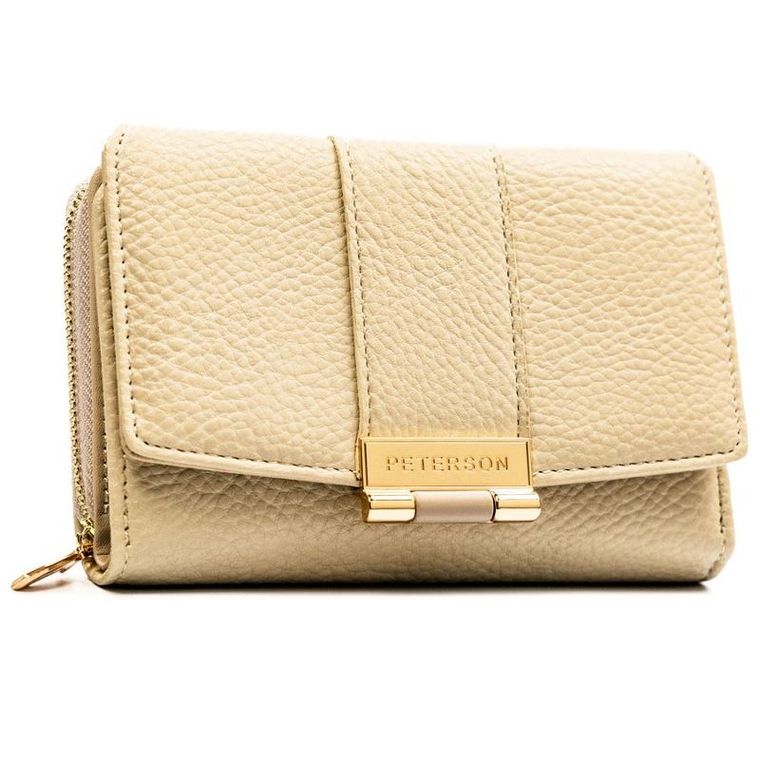 Portfel, beżowy, skóra ekologiczna, Peterson