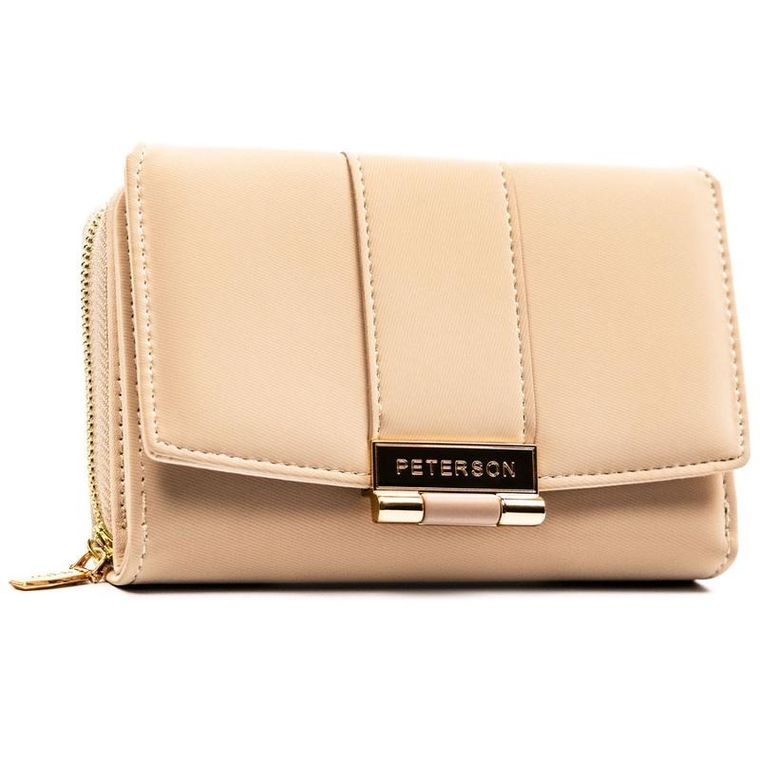 Portfel, beżowy, skóra ekologiczna, Peterson