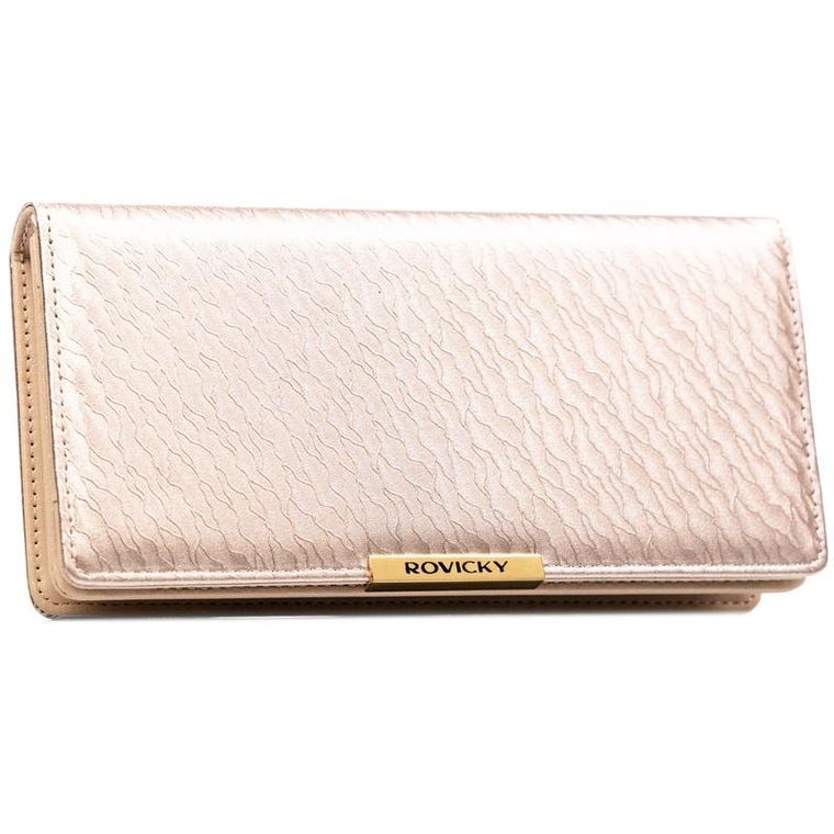 Portfel, beżowy, skóra ekologiczna, RFID, Rovicky