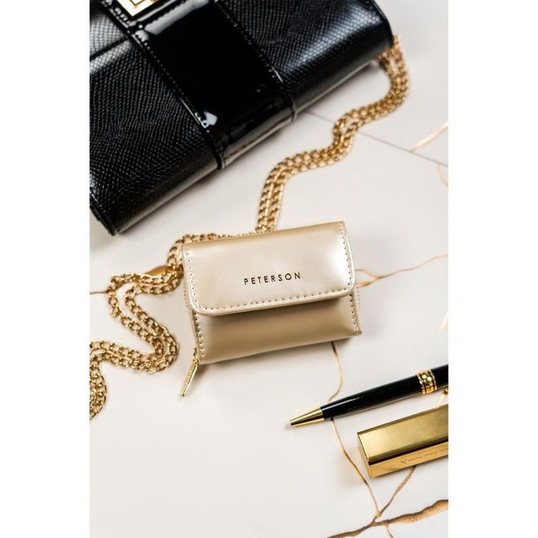 Portfel, beżowy, skórzany, Peterson