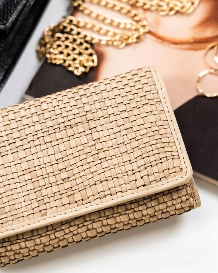 Portfel, beżowy, skórzany, RFID, Rovicky