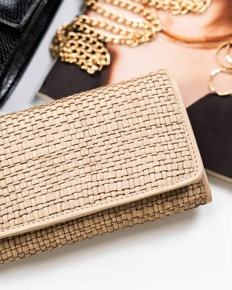 Portfel, beżowy, skórzany, RFID, Rovicky