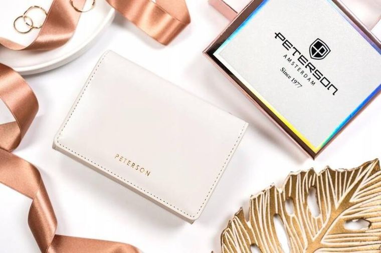 Portfel, biały, skóra ekologiczna, Peterson