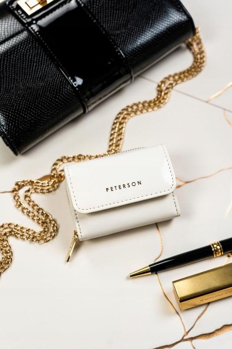 Portfel, biały, skóra ekologiczna, Peterson