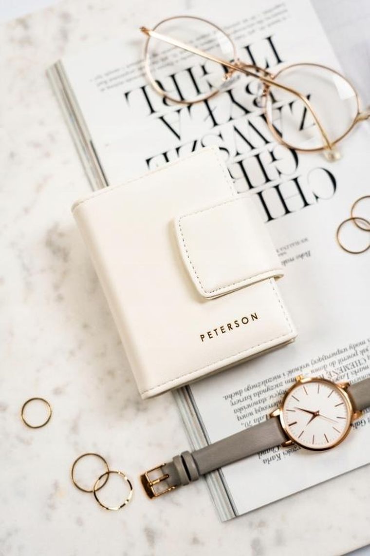 Portfel, biały, skóra ekologiczna, Peterson