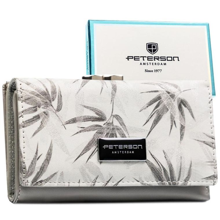 Portfel, biały, skóra ekologiczna, Peterson