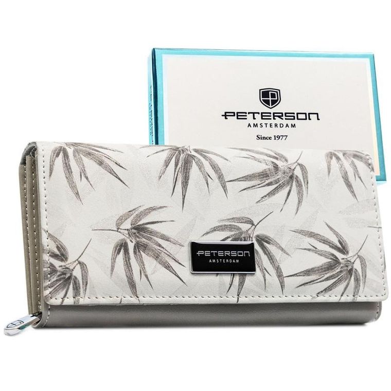 Portfel, biały, skóra ekologiczna, Peterson