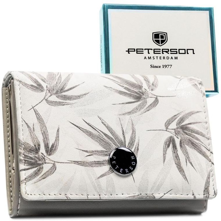 Portfel, biały, skóra ekologiczna, Peterson