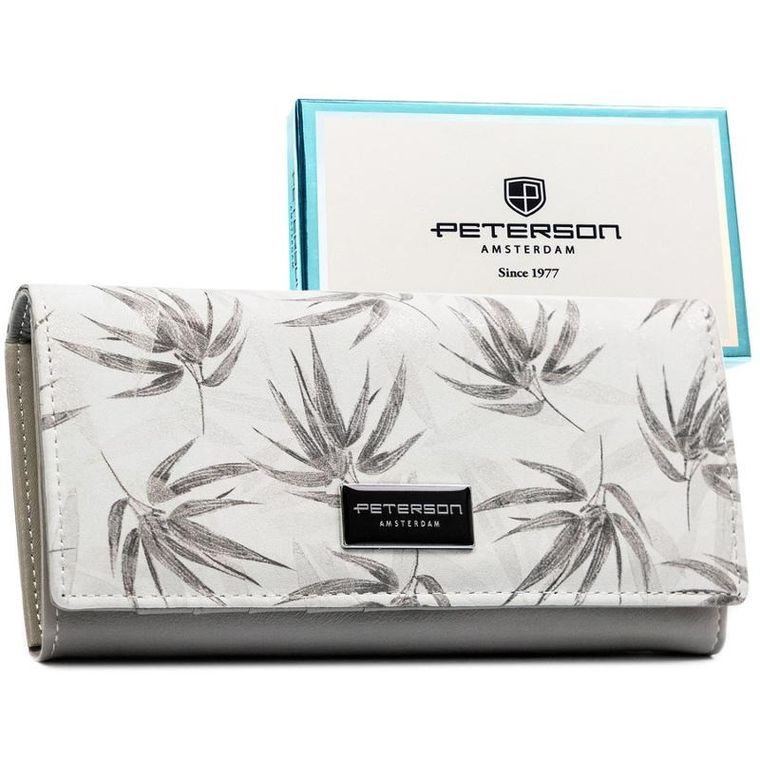 Portfel, biały, skóra ekologiczna, Peterson