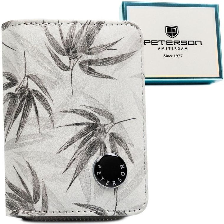 Portfel, biały, skóra ekologiczna, Peterson