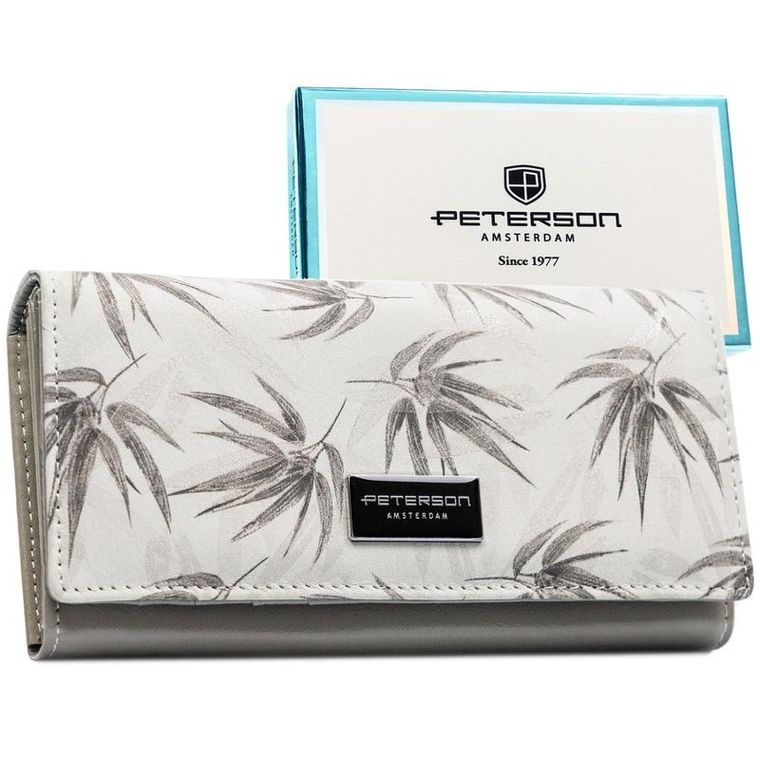 Portfel, biały, skóra ekologiczna, Peterson