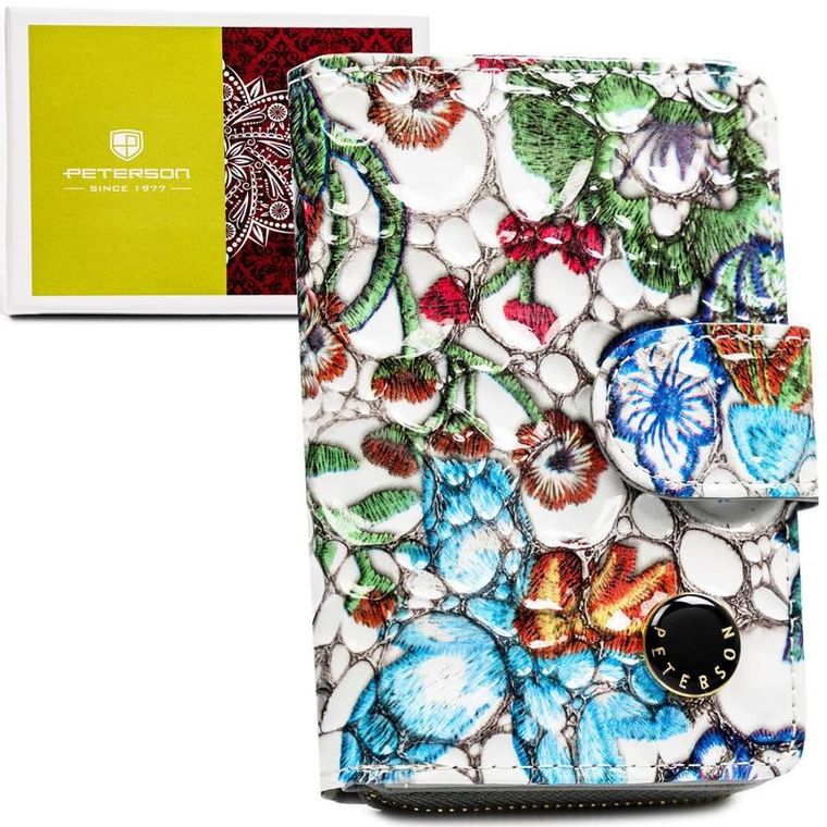 Portfel, biały, skóra ekologiczna, Peterson