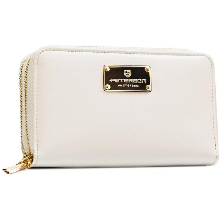 Portfel, biały, skóra ekologiczna, RFID, Peterson