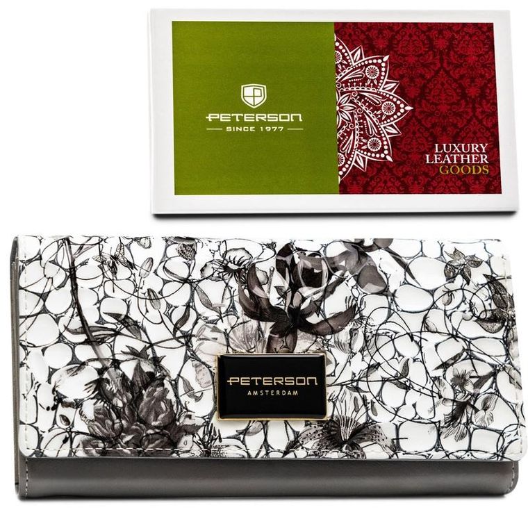 Portfel, biały, skórzany, Petereson