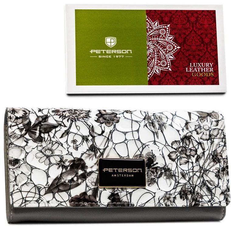 Portfel, biały, skórzany, Petereson