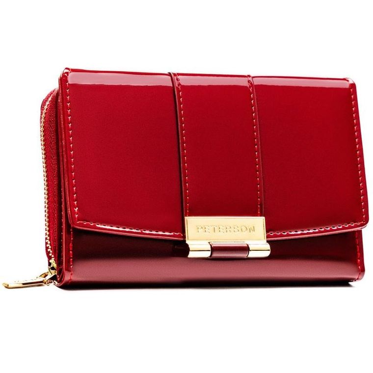 Portfel, bordowy, skóra ekologiczna, Peterson