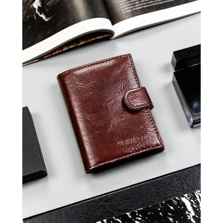 Portfel, brązowy, skóra ekologiczna, 4U Cavaldi