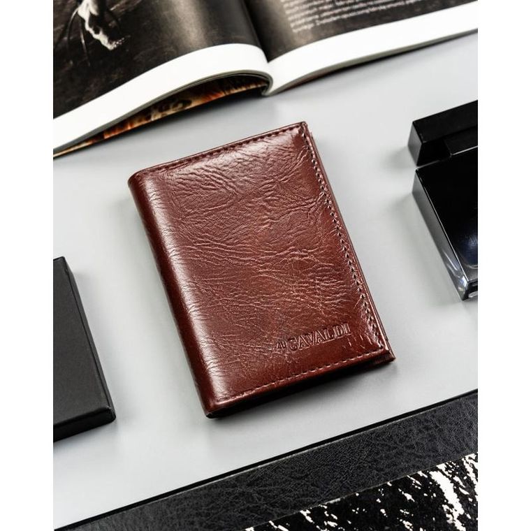Portfel, brązowy, skóra ekologiczna, 4U Cavaldi