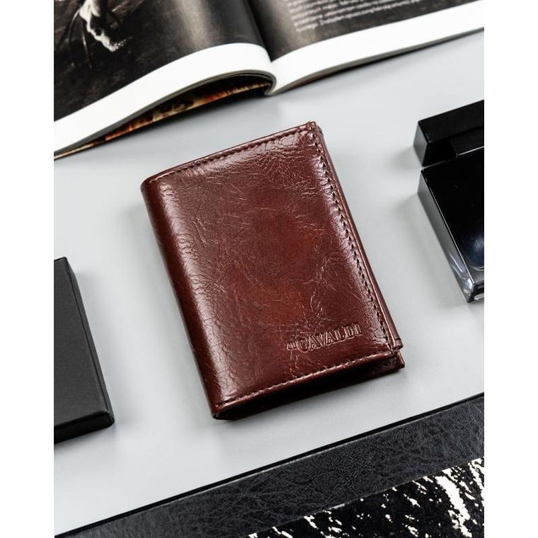 Portfel, brązowy, skóra ekologiczna, 4U Cavaldi