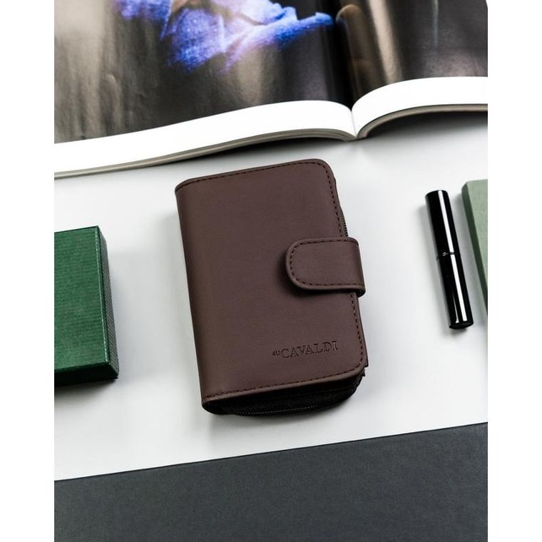 Portfel, brązowy, skóra ekologiczna, 4U Cavaldi