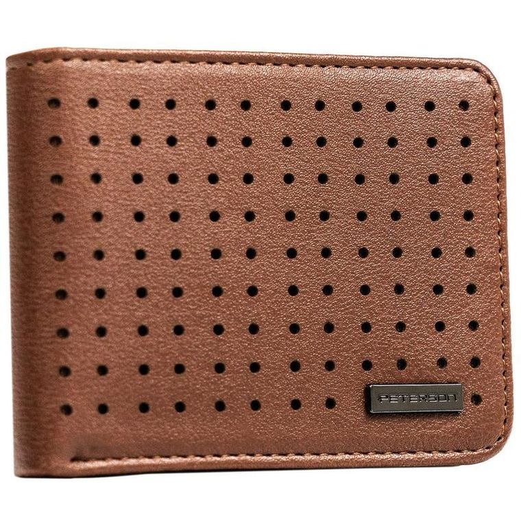 Portfel, brązowy, skóra ekologiczna, Peterson