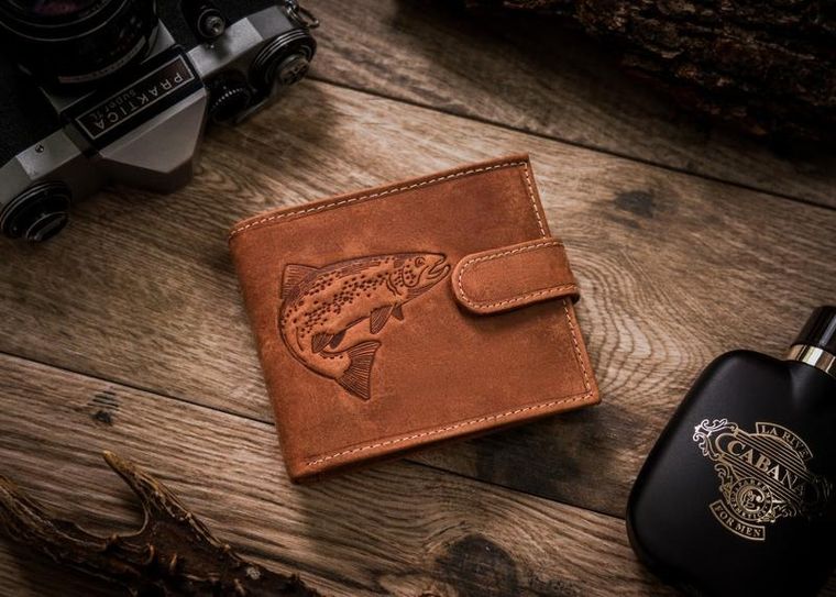 Portfel, brązowy, skórzany, Always Wild