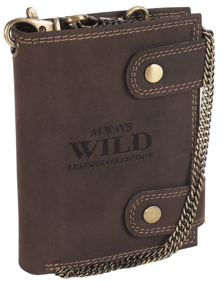 Portfel, brązowy, skórzany, Always Wild