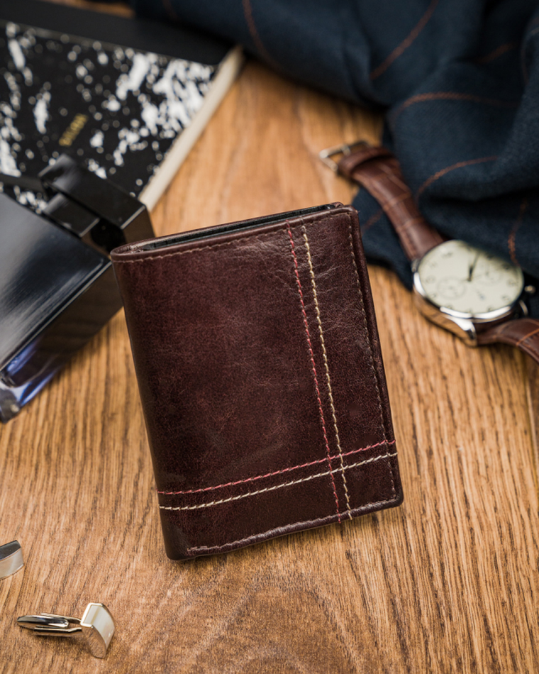 Portfel, brązowy, skórzany, Always Wild