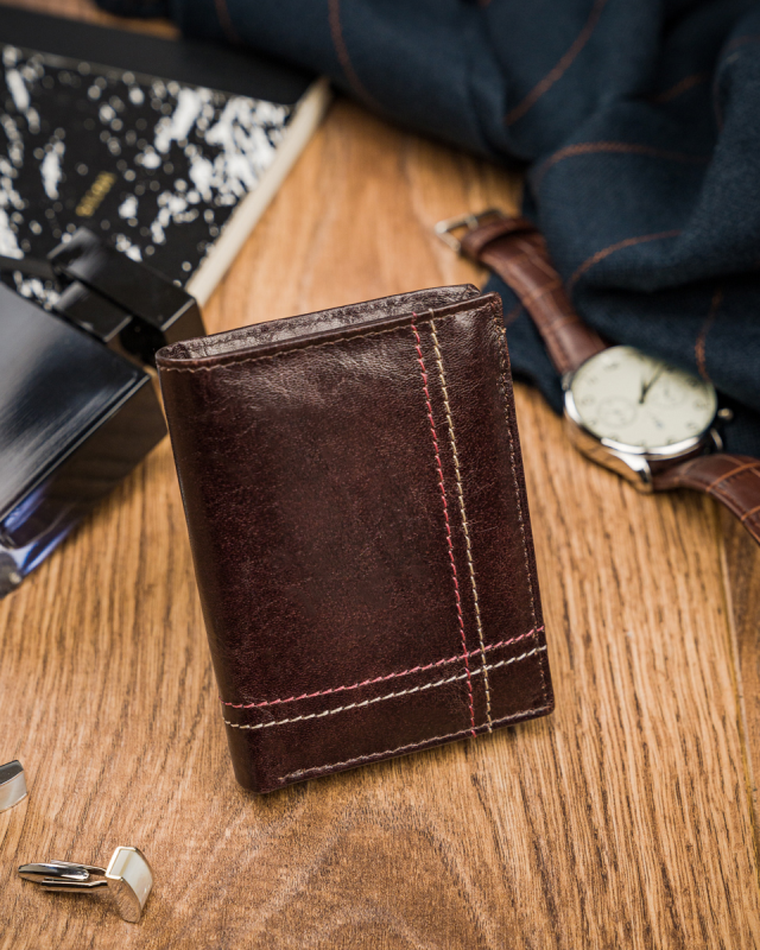 Portfel, brązowy, skórzany, Always Wild