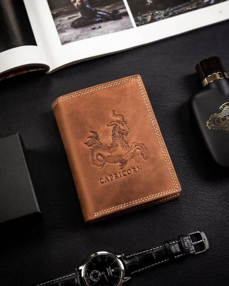 Portfel, brązowy, skórzany, Always Wild