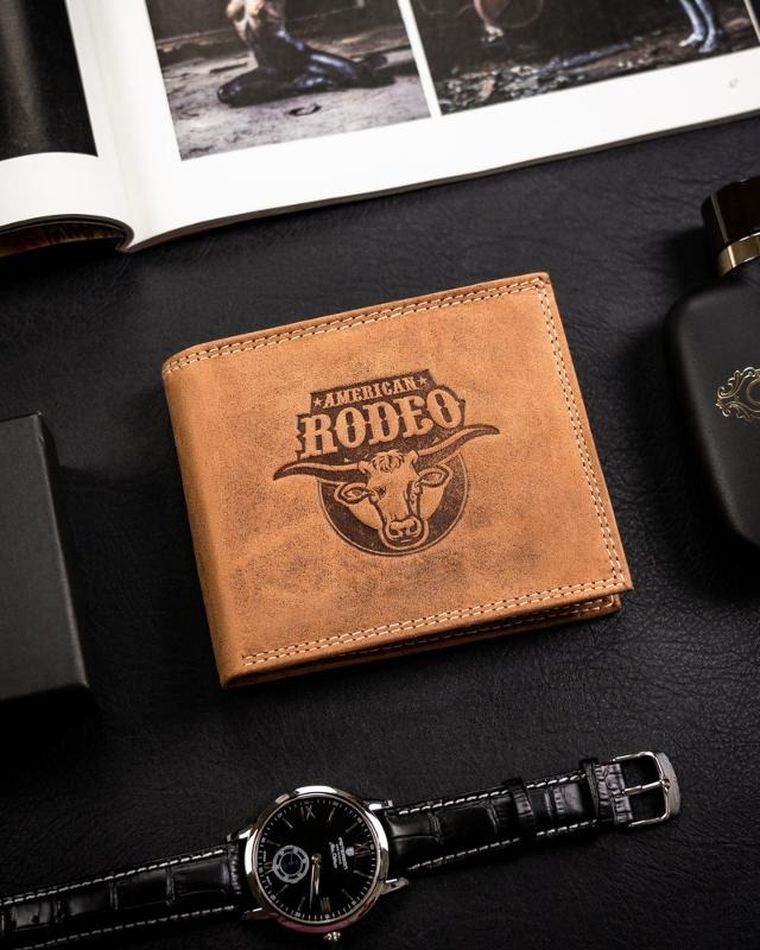 Portfel, brązowy, skórzany, Always Wild