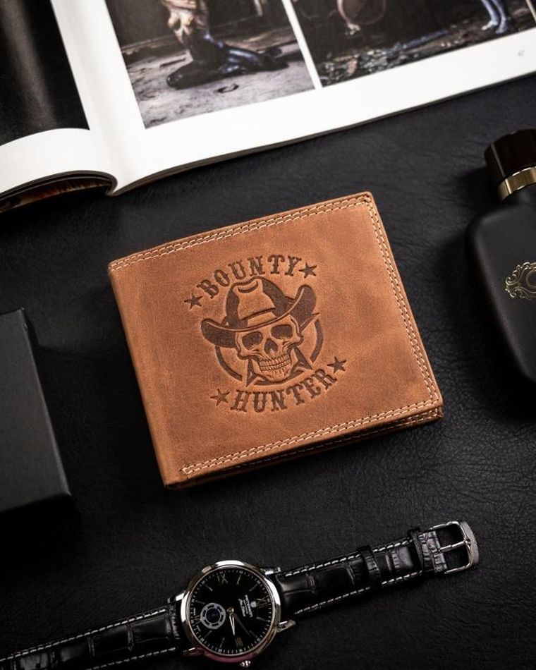 Portfel, brązowy, skórzany, Always Wild