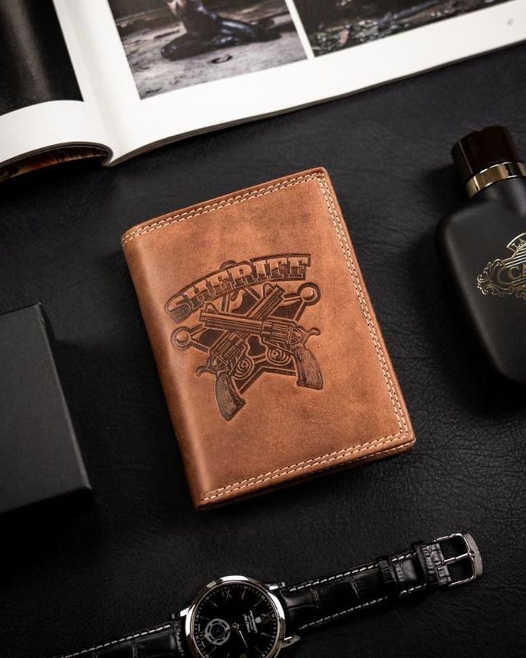 Portfel, brązowy, skórzany, Always Wild