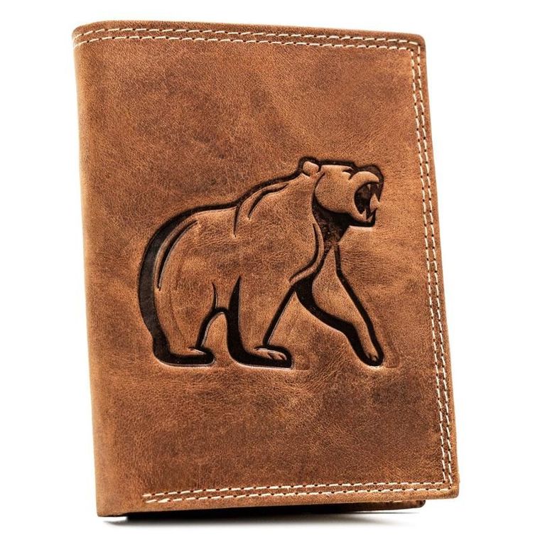 Portfel, brązowy, skórzany, Always Wild