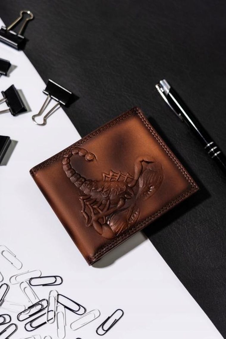 Portfel, brązowy, skórzany, Always Wild