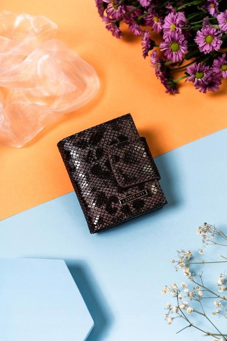 Portfel, brązowy, skórzany, Lorenti