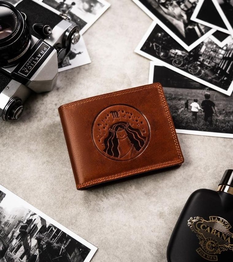 Portfel, brązowy, skórzany, panna, Peterson