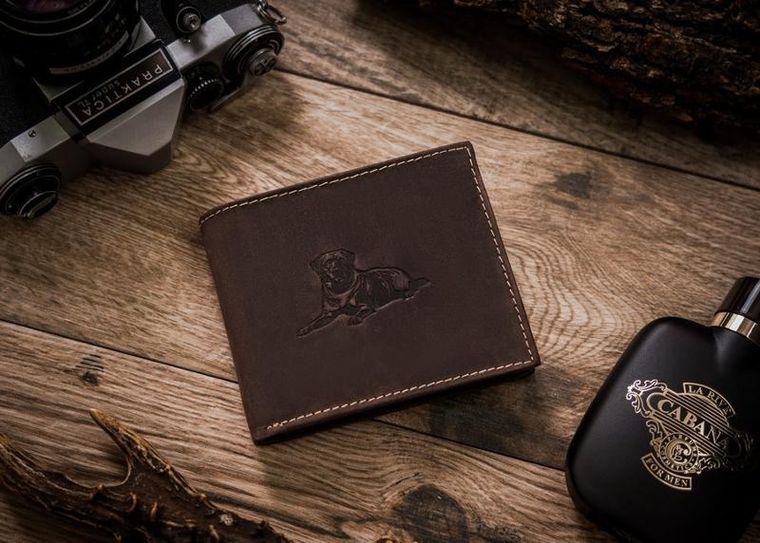 Portfel, brązowy, skórzany, RFID, Always Wild