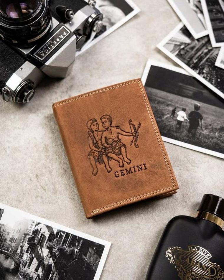 Portfel, brązowy, skórzany, RFID, Always Wild