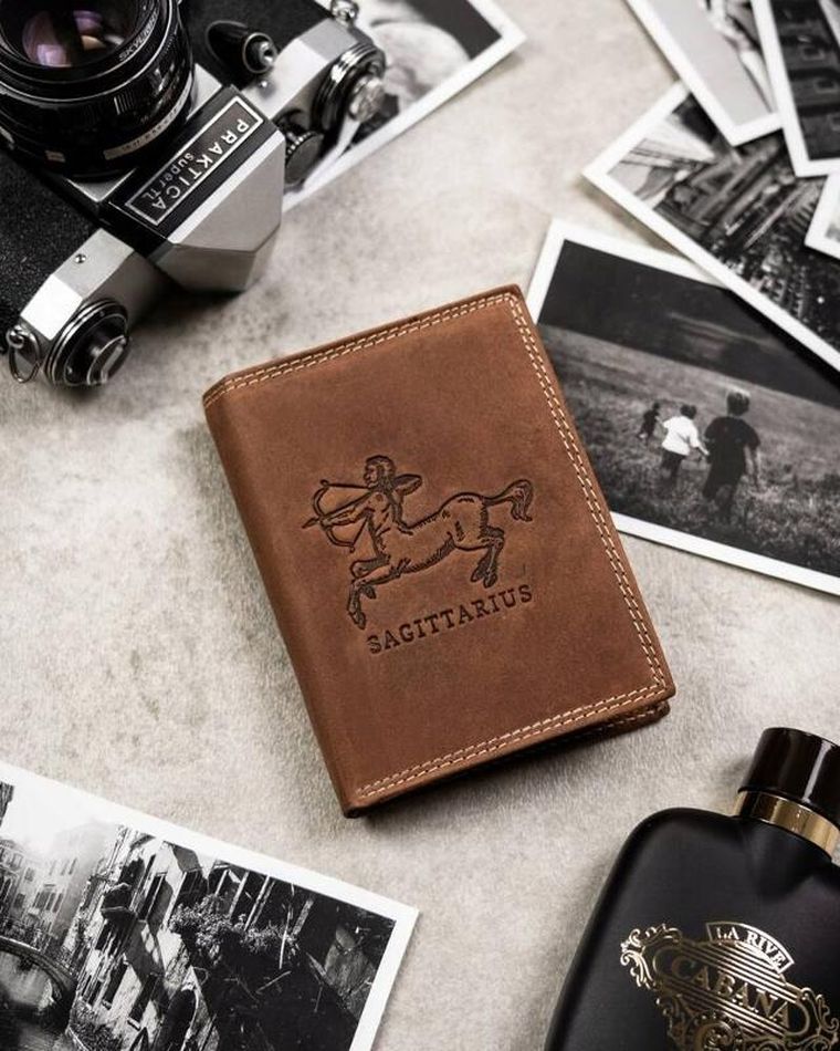 Portfel, brązowy, skórzany, RFID, Always Wild