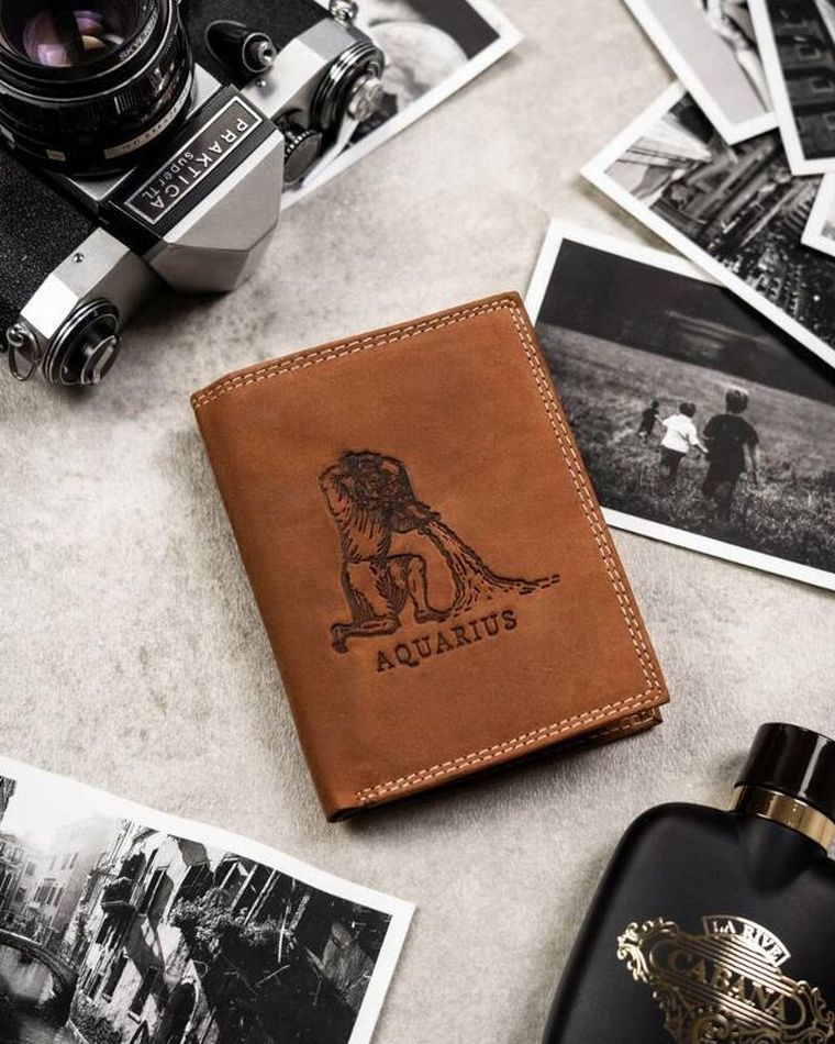 Portfel, brązowy, skórzany, RFID, Always Wild