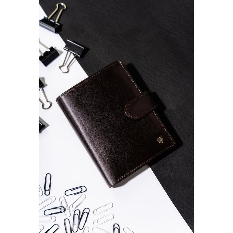 Portfel, brązowy, skórzany, Rovicky