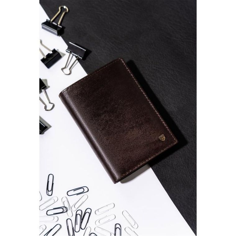 Portfel, brązowy, skórzany, Rovicky