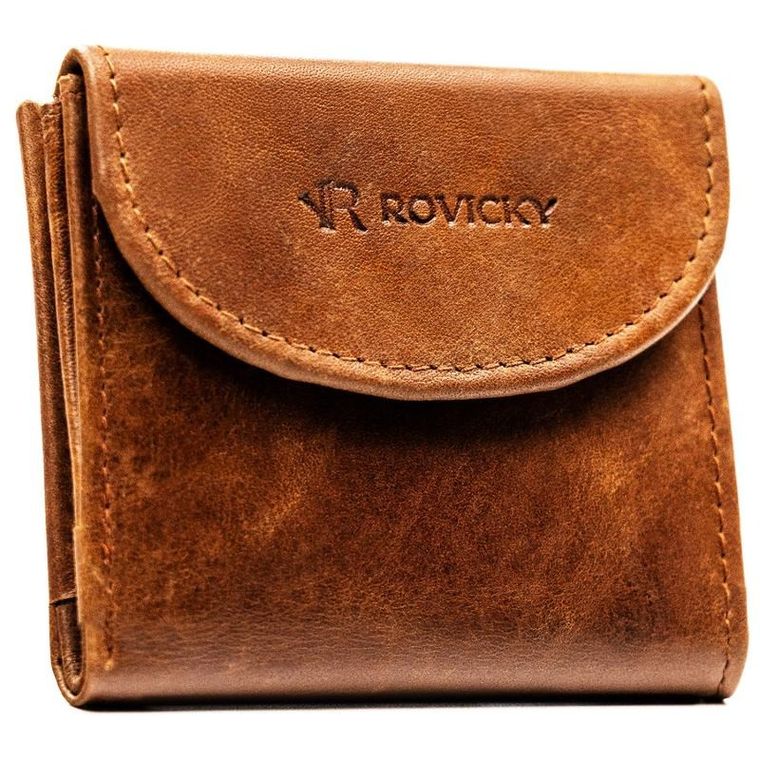 Portfel, brązowy, skórzany, Rovicky