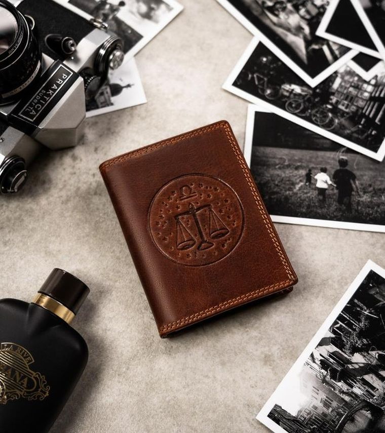 Portfel, brązowy, skórzany, waga, Peterson