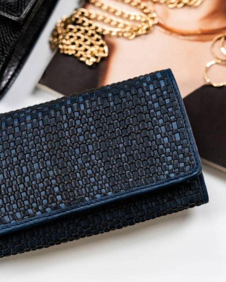 Portfel, ciemnoniebieski, skórzany, RFID, Rovicky