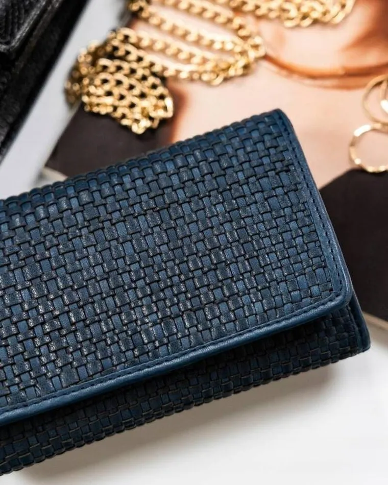 Portfel, ciemnoniebieski, skórzany, RFID, Rovicky